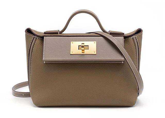 Main image of Genuine Leather Women Clutch Purse Handbag Grey