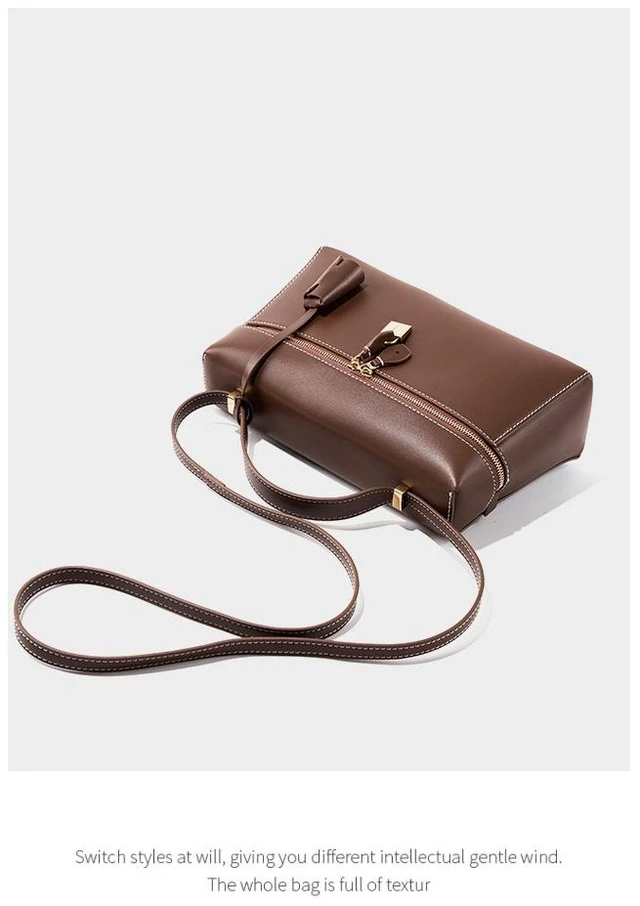 Alt view image 4 of 6 - Genuine Leather Womens Evening Handbag Stylish Shoulder Bag Purse for Christmas Wedding Party Brown