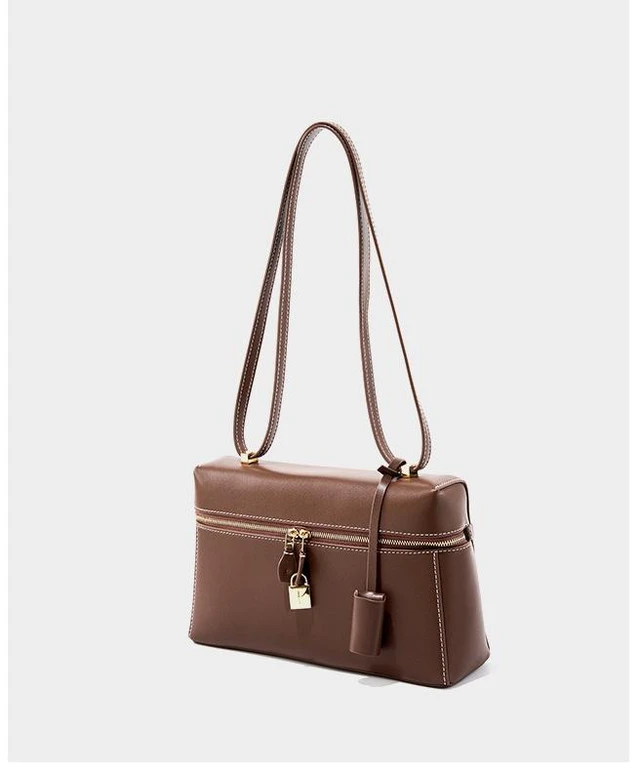 Alt view image 5 of 6 - Genuine Leather Womens Evening Handbag Stylish Shoulder Bag Purse for Christmas Wedding Party Brown