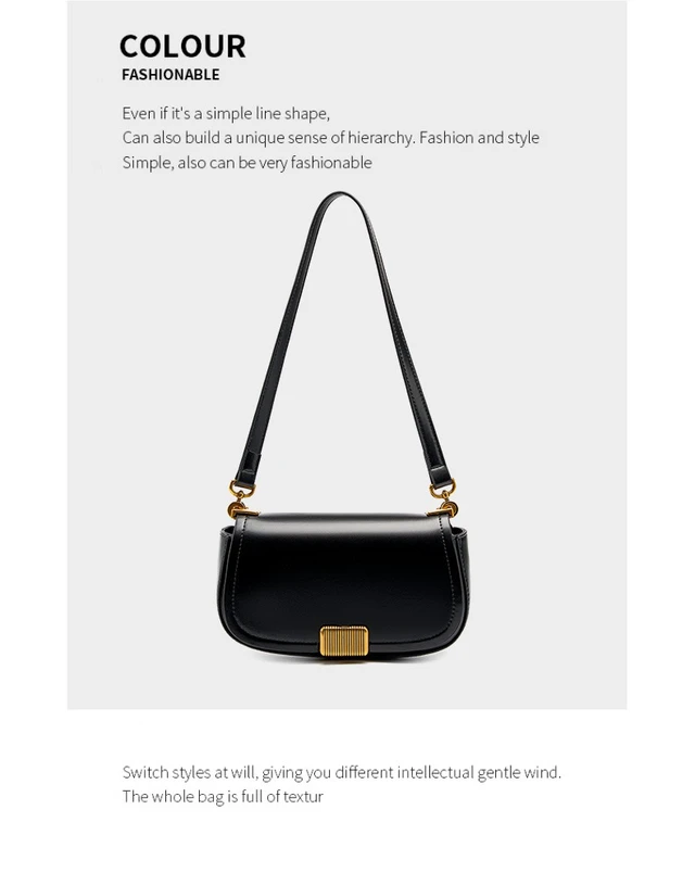 Alt view image 2 of 3 - Women's Small Crossbody Bags Lady Cow Leather Shoulder Handbag Black