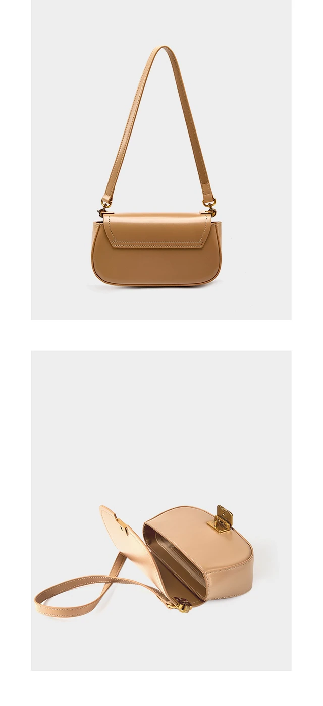Alt view image 4 of 4 - Women's Small Crossbody Bags Lady Cow Leather Shoulder Handbag Brown
