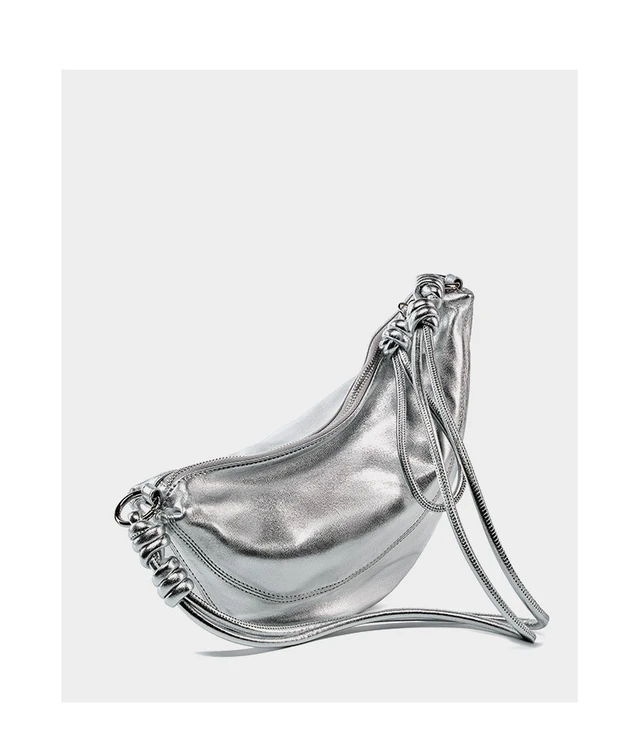 Alt view image 3 of 7 - Genuine Leather Women Cross Body Bag Cute Designer Handbags Silver