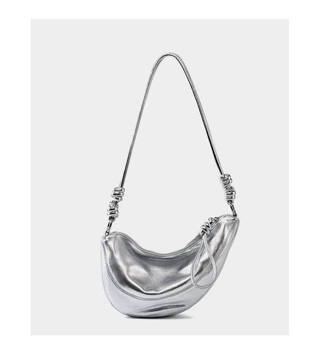 Alt view image 4 of 7 - Genuine Leather Women Cross Body Bag Cute Designer Handbags Silver