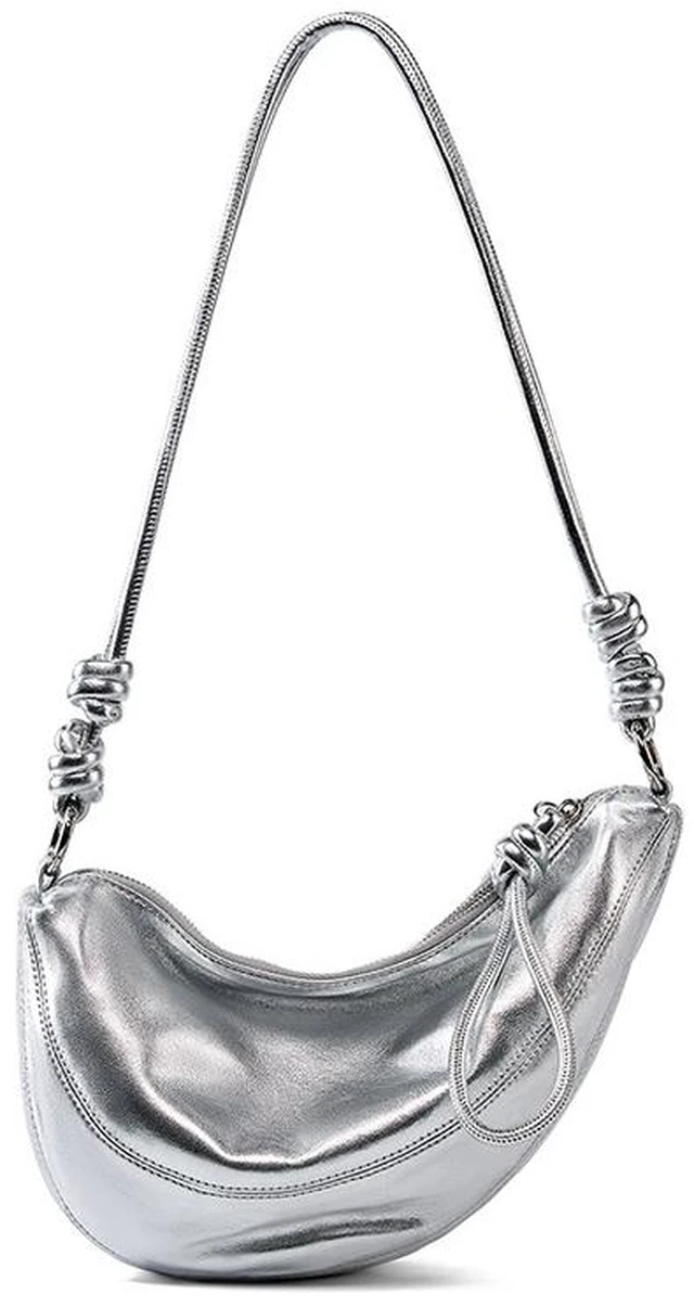 Main image of Genuine Leather Women Cross Body Bag Cute Designer Handbags Silver