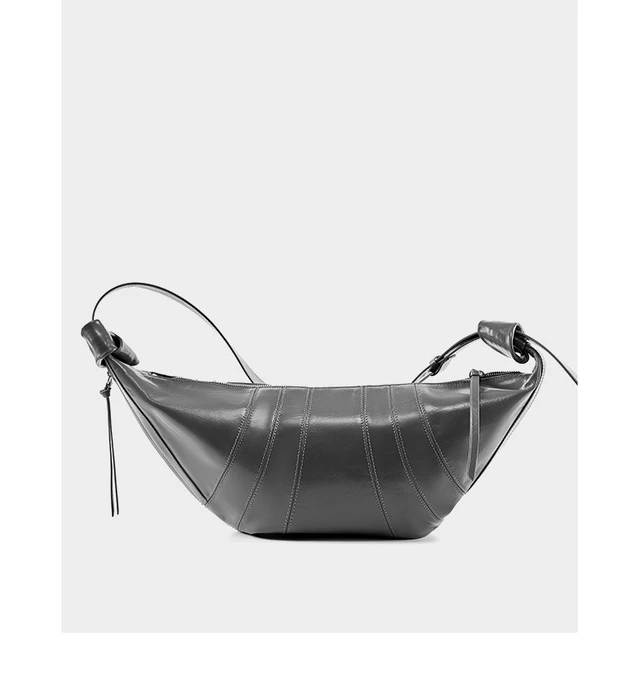 Alt view image 2 of 3 - Women Genuine Leather Crossbody Bags Grey