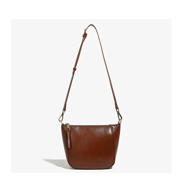 Alt view image 3 of 4 - Genuine Leather Women Crossbody Handbag Chic Tote Bag Brown