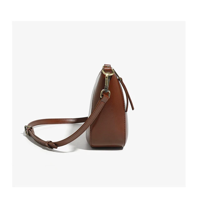 Alt view image 4 of 4 - Genuine Leather Women Crossbody Handbag Chic Tote Bag Brown