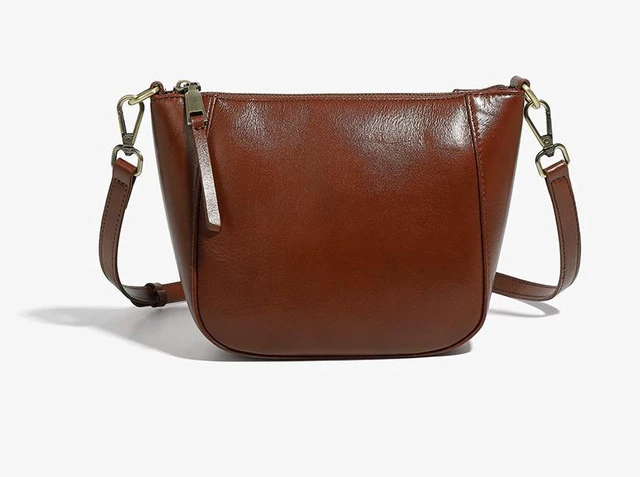 Main image of Genuine Leather Women Crossbody Handbag Chic Tote Bag Brown