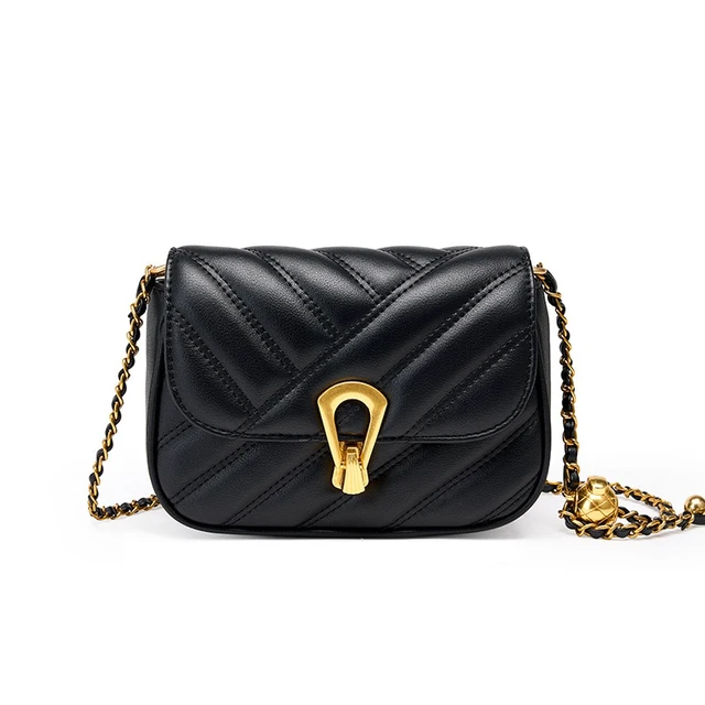 Alt view image 2 of 5 - Women Small Genuine Leather Shoulder Handbag Black