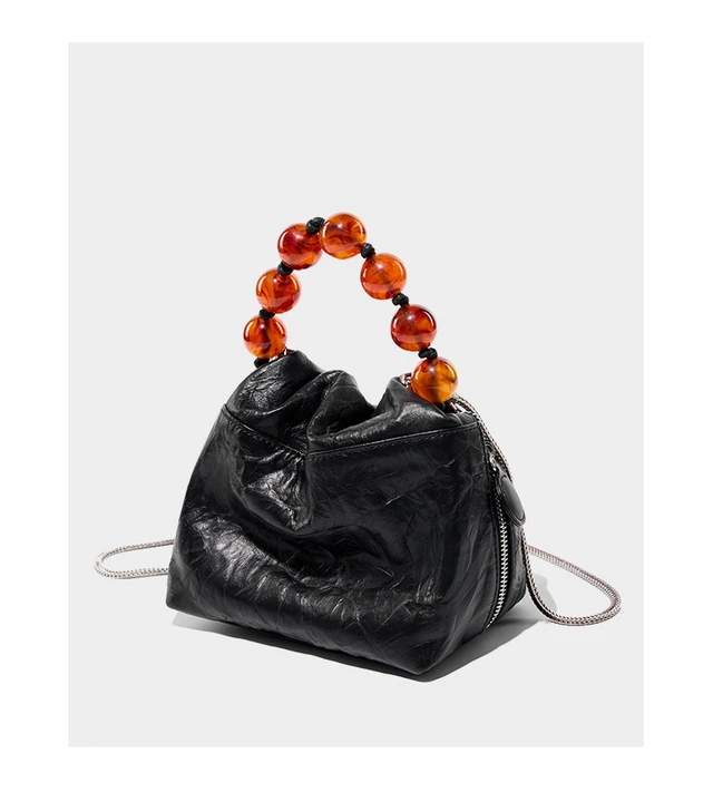 Alt view image 3 of 5 - Genuine Leather Women Crossbody Stachel Shoulder Bags Black