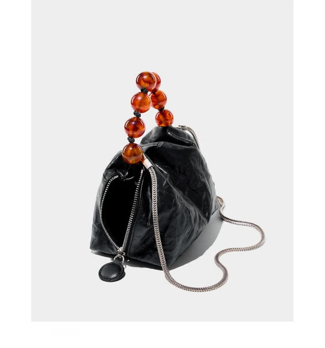 Alt view image 4 of 5 - Genuine Leather Women Crossbody Stachel Shoulder Bags Black