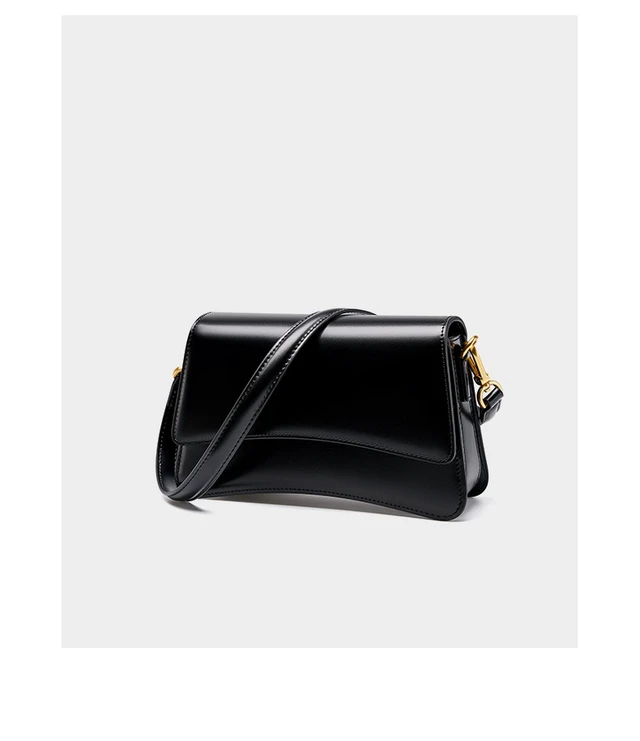 Alt view image 3 of 3 - Genuine Leather Women Crossbody Stachel Shoulder Bags Black