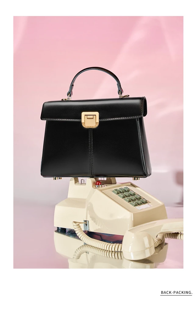 Alt view image 2 of 3 - Genuine Leather Women Tote Bag Black