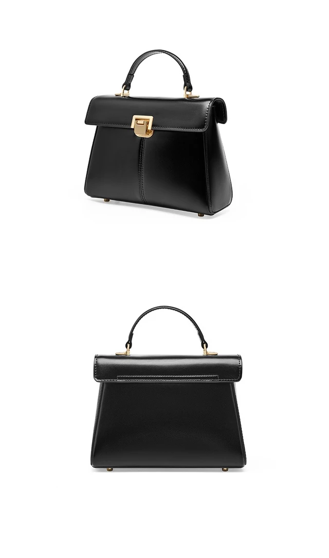 Alt view image 3 of 3 - Genuine Leather Women Tote Bag Black