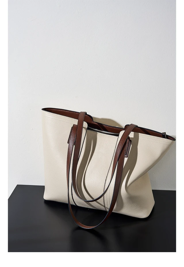 Alt view image 5 of 5 - Genuine Leather Women Crossbody Handbag White