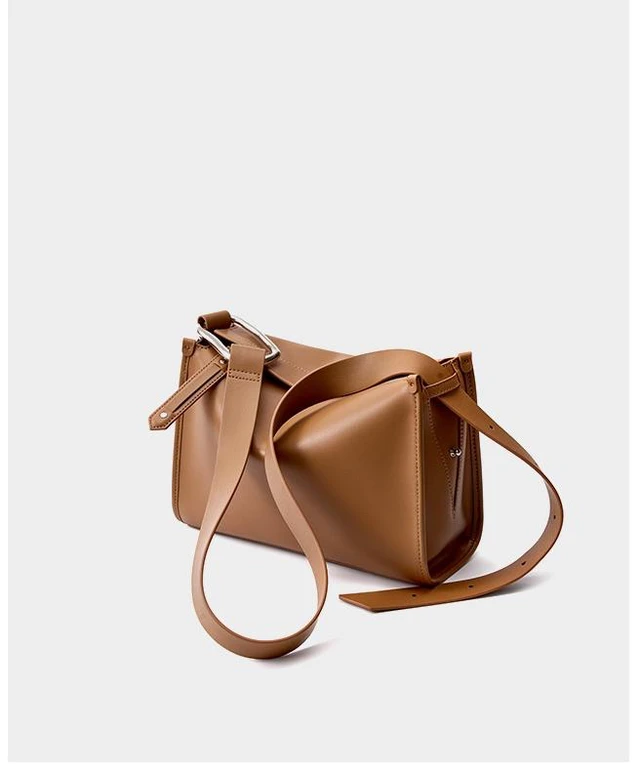 Alt view image 3 of 4 - Women Tote Bag Retro Genuine Leather Crossbody Bag Brown
