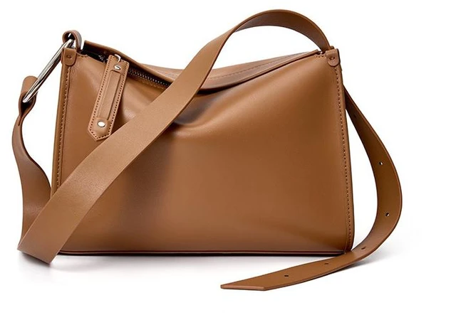 Main image of Women Tote Bag Retro Genuine Leather Crossbody Bag Brown