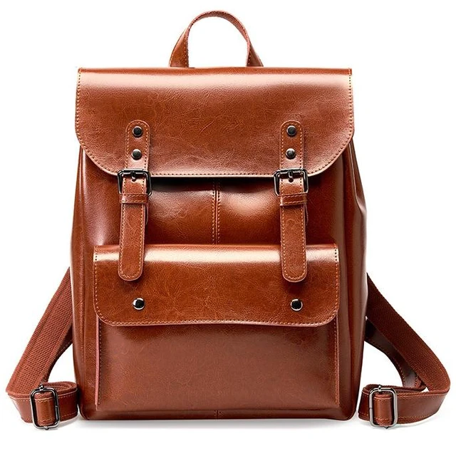 Main image of Genuine Leather Backpack Brown