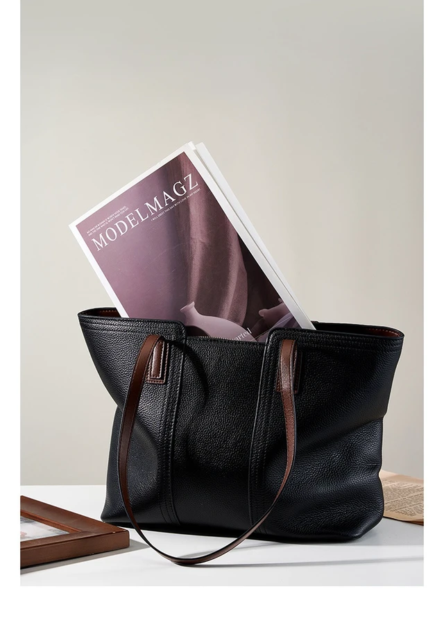 Alt view image 4 of 4 - Genuine Leather Women Crossbody Handbag Black