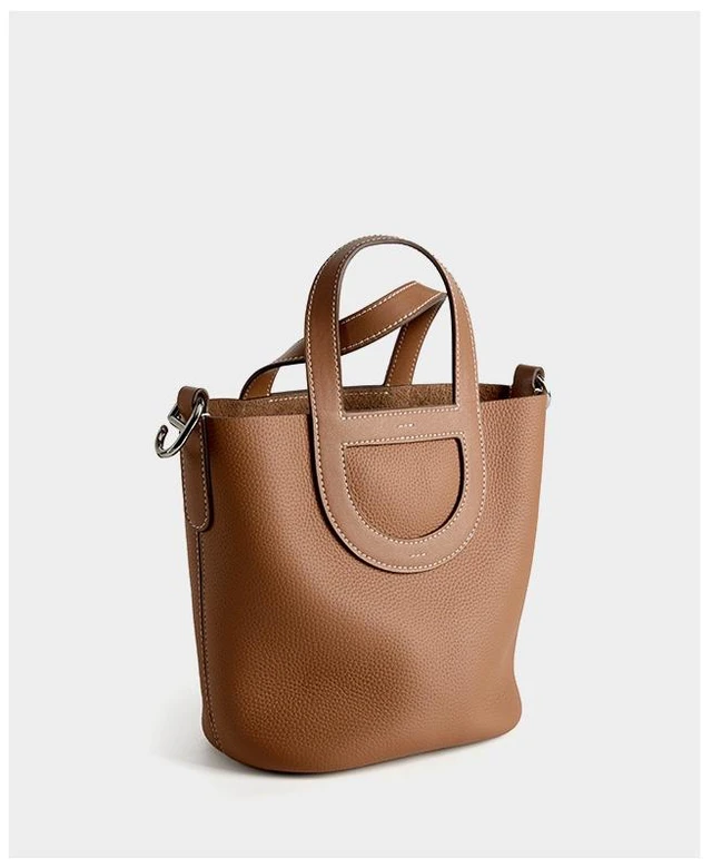 Alt view image 3 of 3 - Genuine Leather Women Handbags Tote Purse Shoulder Bag Brown