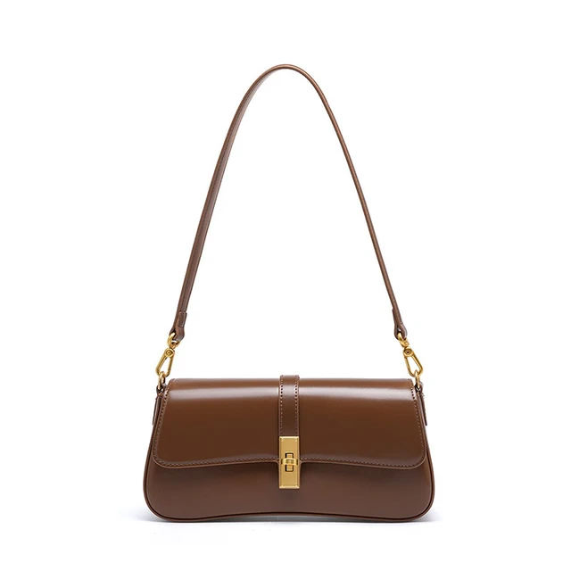 Main image of Genuine Leather Satchel Handbag for Women Vintage Handmade Shoulder Bag Brown