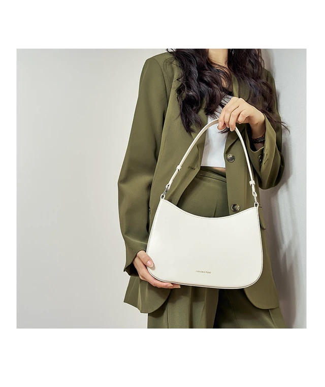 Alt view image 4 of 4 - Real Leather Crossbody Handbags Purses Sling Crossover Shoulder Bag White