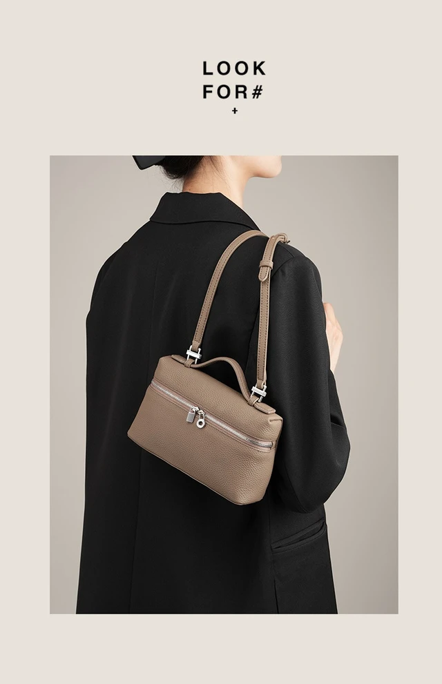 Alt view image 2 of 2 - Genuine Leather Women's Bag Gigi Same Style Handbag Grey