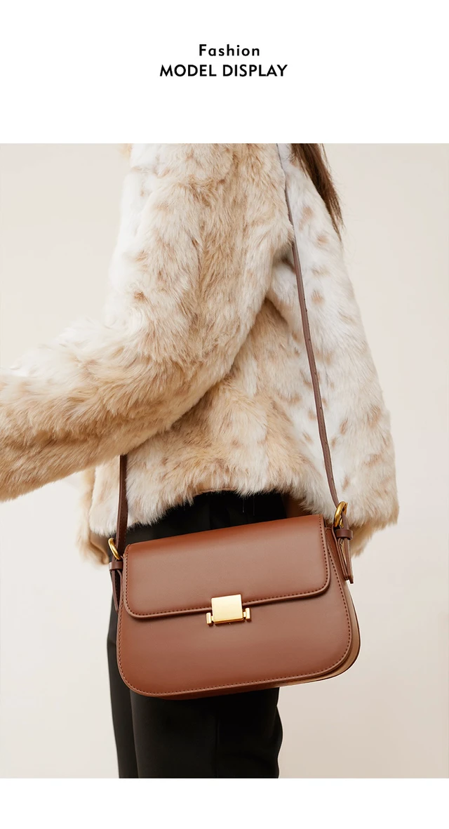 Alt view image 3 of 4 - Real Leather Purse for Women Crossbody Bag Brown