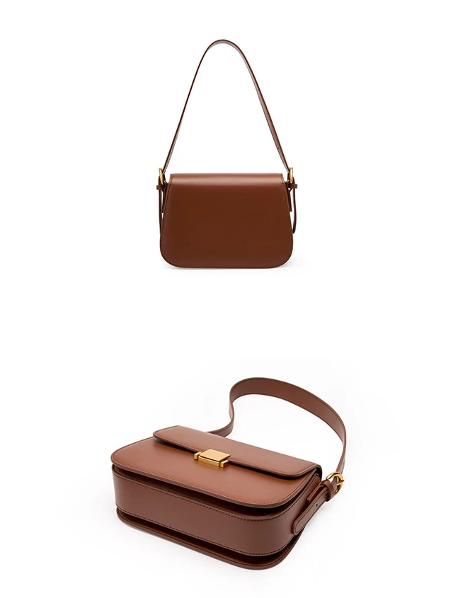 Alt view image 4 of 4 - Real Leather Purse for Women Crossbody Bag Brown