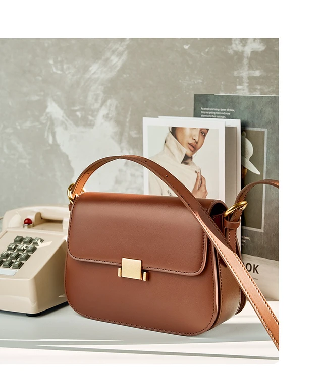 Alt view image 2 of 4 - Real Leather Purse for Women Crossbody Bag Brown