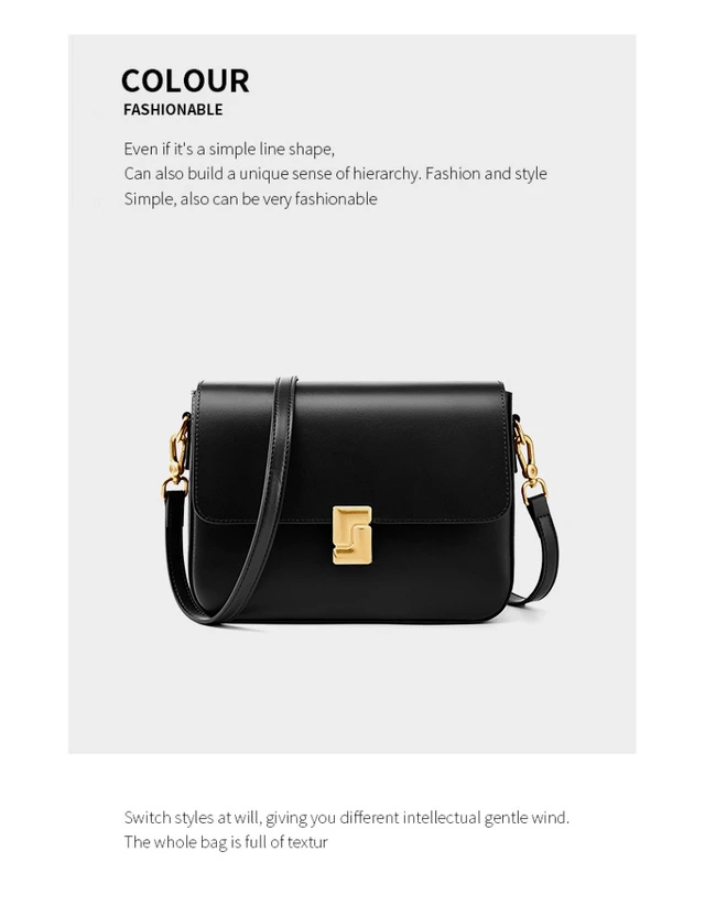 Alt view image 2 of 3 - Genuine Leather Shoulder Bag Top-handle Handbag Ladies Purses Black
