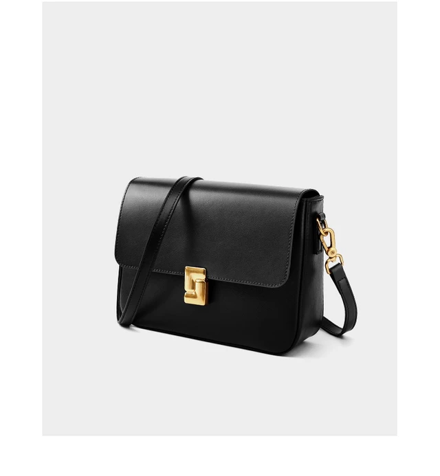 Alt view image 3 of 3 - Genuine Leather Shoulder Bag Top-handle Handbag Ladies Purses Black