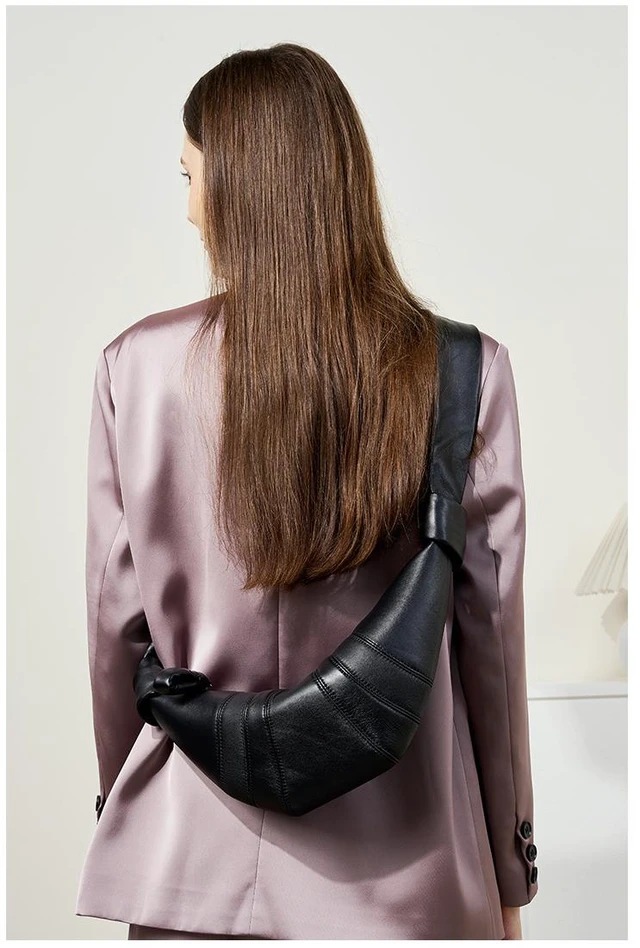Alt view image 5 of 5 - Sheepskin Diagonal Cross Bag Black