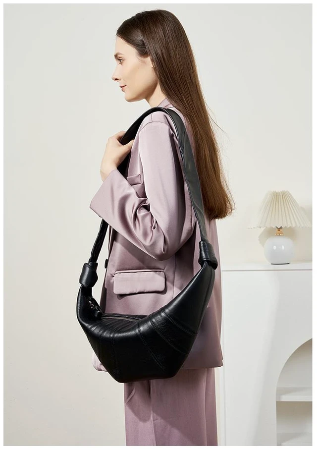 Alt view image 3 of 5 - Sheepskin Diagonal Cross Bag Black