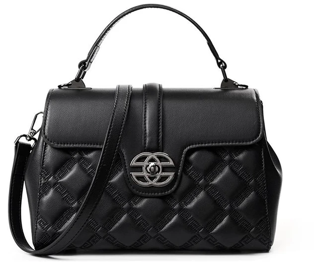 Main image of Genuine Leather Women Shoulder Handbags Leather Tote Bag Black