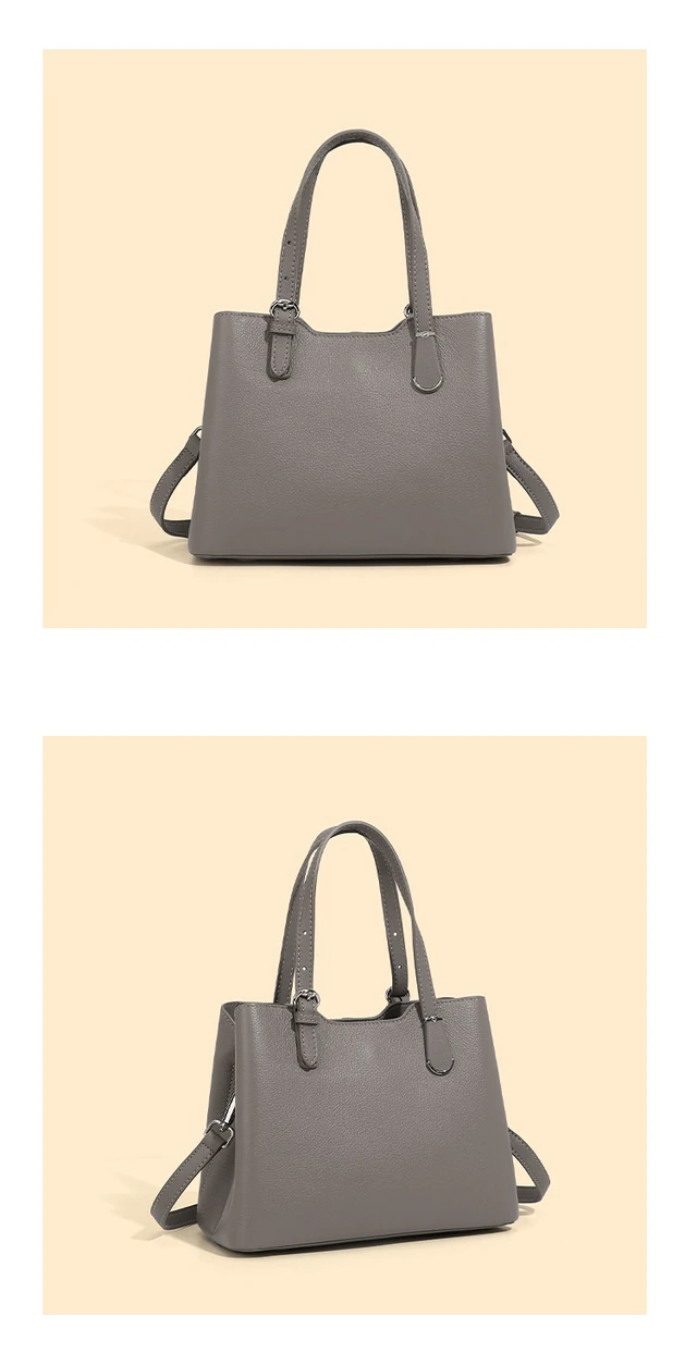 Alt view image 2 of 2 - Genuine Leather Women Shoulder Crossbody Bag Grey