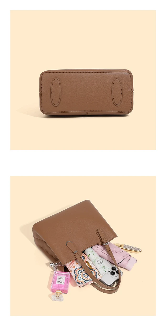 Alt view image 4 of 4 - Genuine Leather Women Shoulder Crossbody Bag Brown