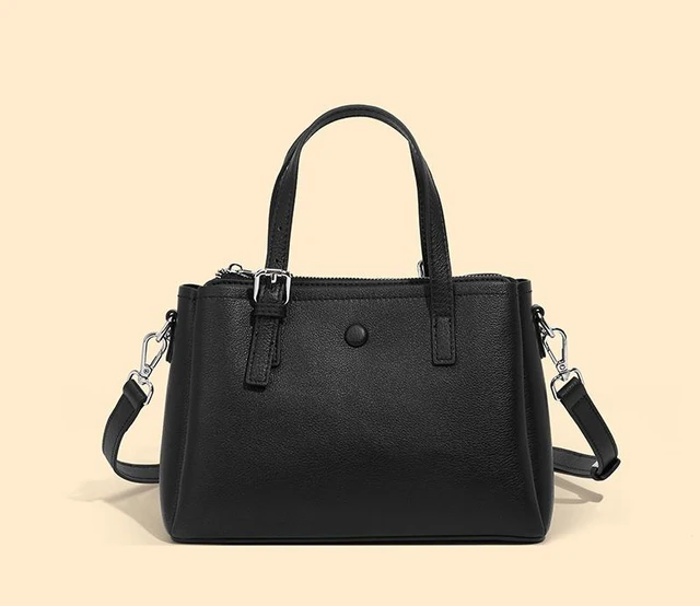 Main image of Genuine Leather Women Crossbody Bag Black