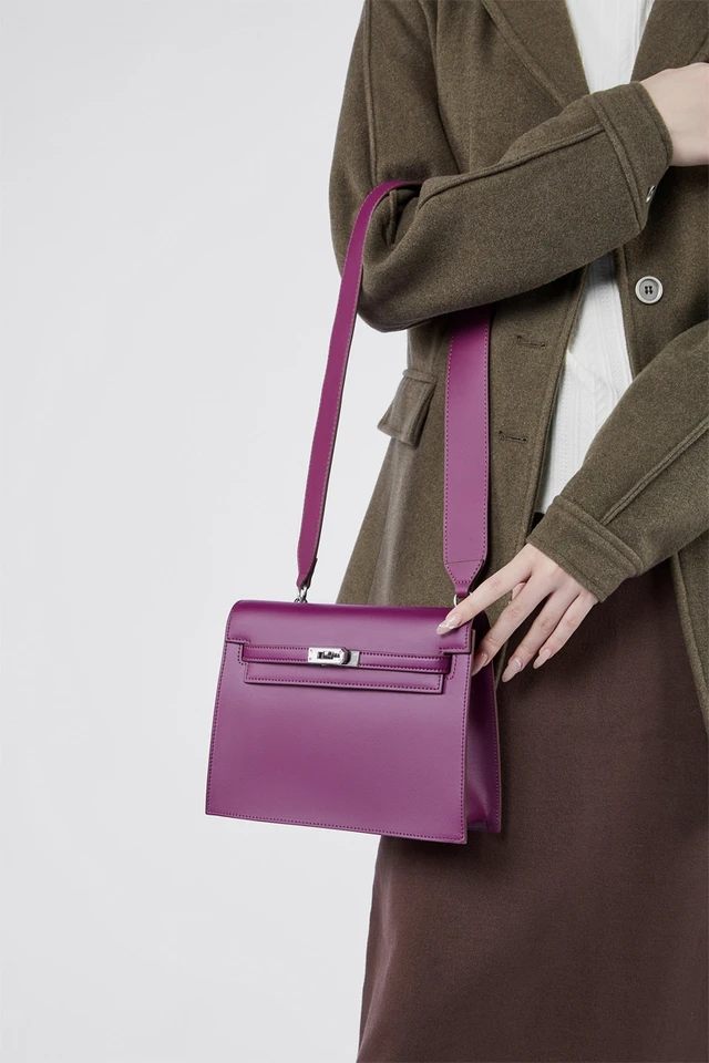 Alt view image 2 of 3 - Fashion Genuine Leather Dance Bag Crossbody Bag Purple