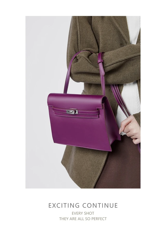 Alt view image 3 of 3 - Fashion Genuine Leather Dance Bag Crossbody Bag Purple