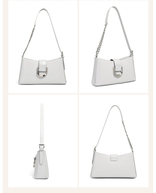 Alt view image 4 of 4 - Genuine Leather Women Tote Bag Shoulder Bag Grey