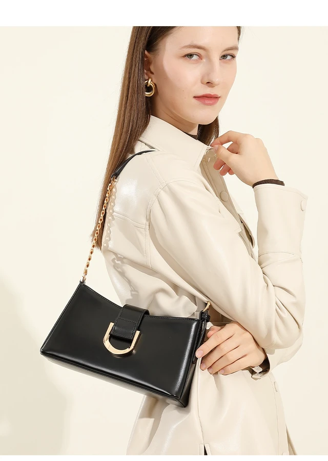 Alt view image 2 of 3 - Genuine Leather Women Tote Bag Shoulder Bag Black