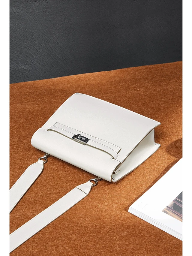 Alt view image 2 of 2 - Fashion Genuine Leather Dance Bag Crossbody Bag White