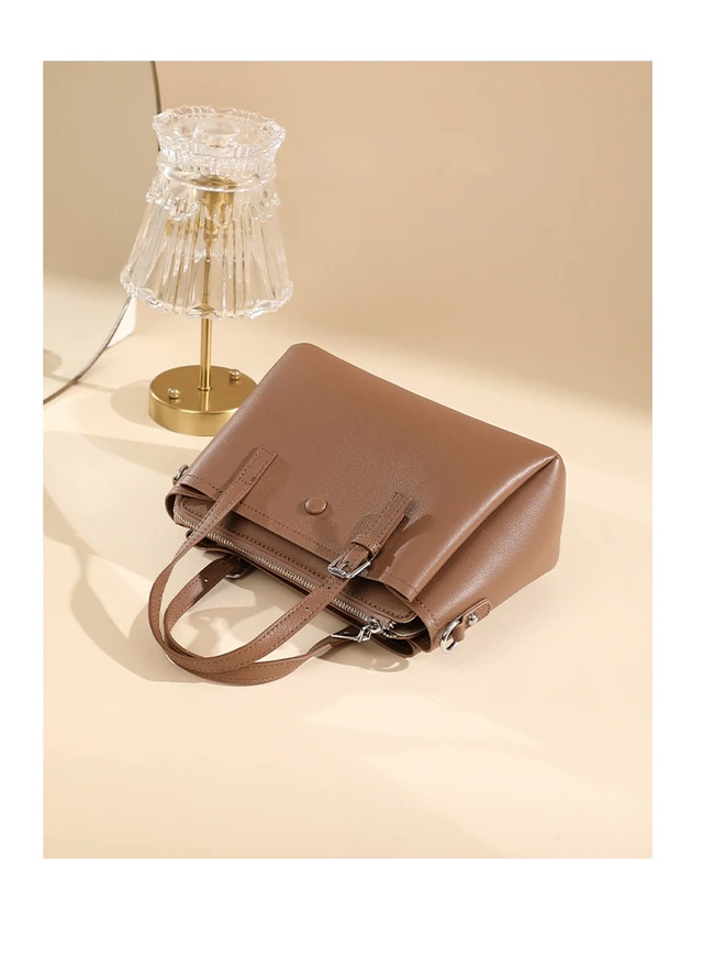 Alt view image 2 of 4 - Genuine Leather Women Crossbody Bag Brown