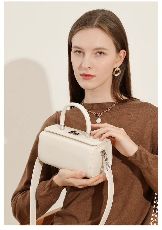 Alt view image 2 of 5 - Genuine Leather Fashion Simple Shoulder Crossbody Women's Bag White