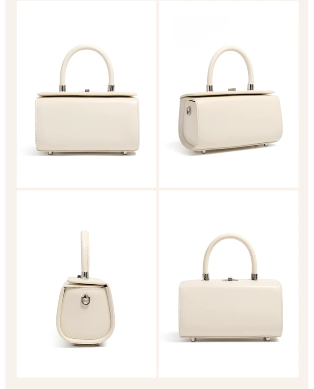 Alt view image 4 of 5 - Genuine Leather Fashion Simple Shoulder Crossbody Women's Bag White