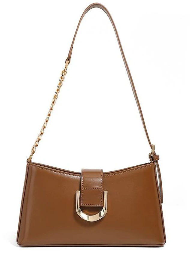 Main image of Genuine Leather Women Tote Bag Shoulder Bag Brown
