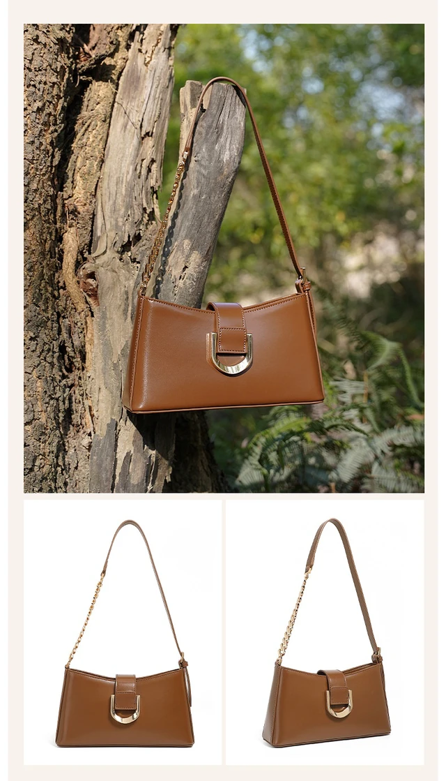 Alt view image 3 of 3 - Genuine Leather Women Tote Bag Shoulder Bag Brown