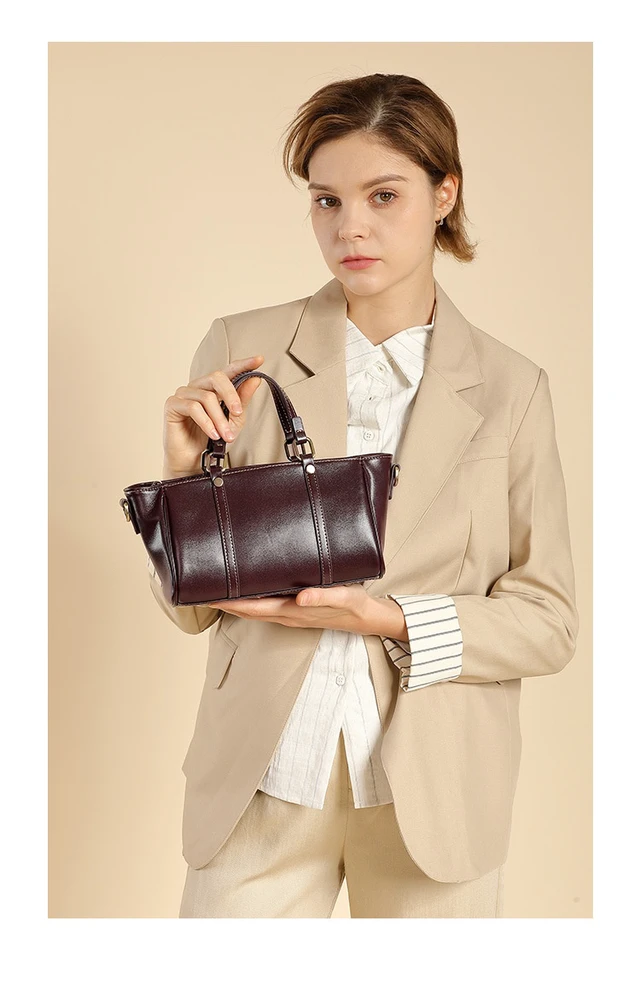 Alt view image 4 of 5 - Genuine Leather Women Purses and Ladies Handbags Wine