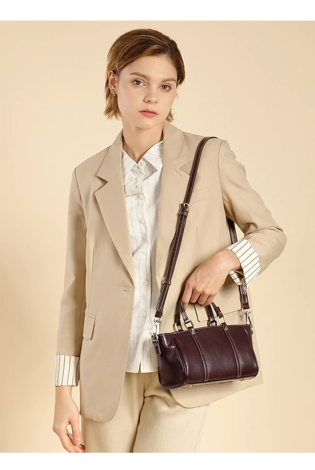 Alt view image 5 of 5 - Genuine Leather Women Purses and Ladies Handbags Wine